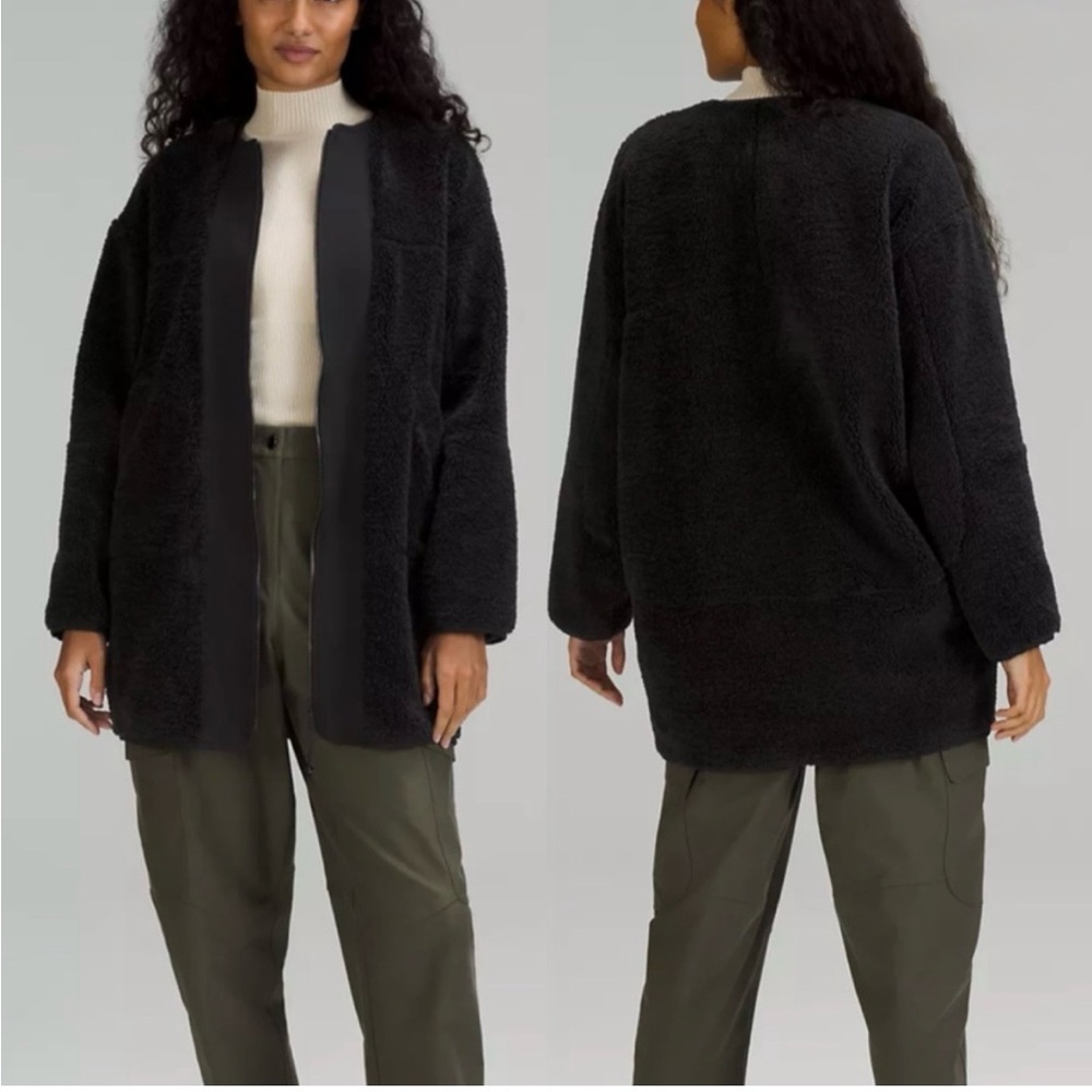lululemon athletica Black Collarless Teddy Jacket